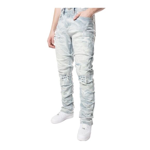 Smoke Rise Jeans Side Pinching Lightening Effect Mens Blue JP24508